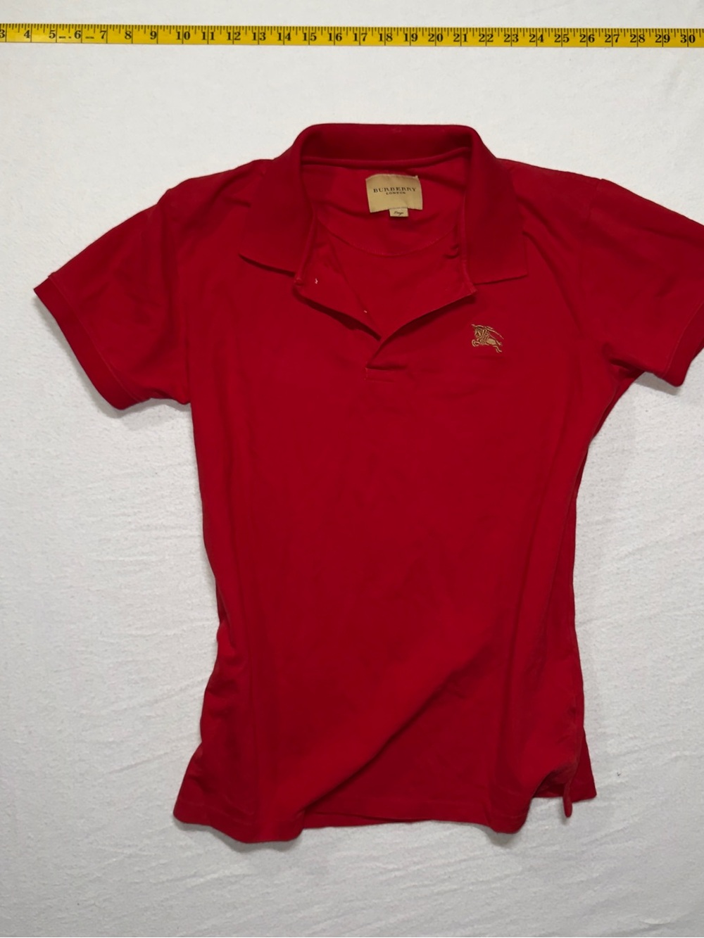 Burberry Red Men’s Polo Shirt with Embroidered Logo